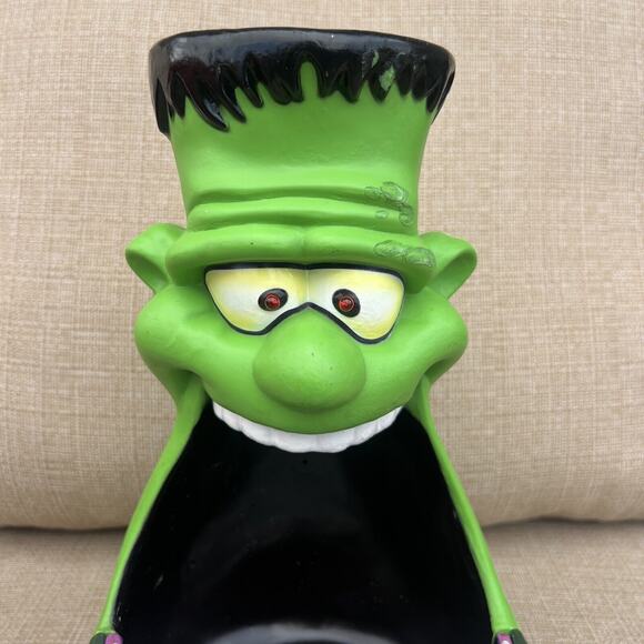 Frankenstein Big Mouth Candy Bowl talking, glowing eyes Vintage Gemmy WORKS - Picture 6 of 7